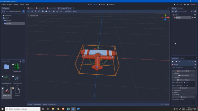 Criação de games de nave 3D com a Godot Engine – Screenshot 1