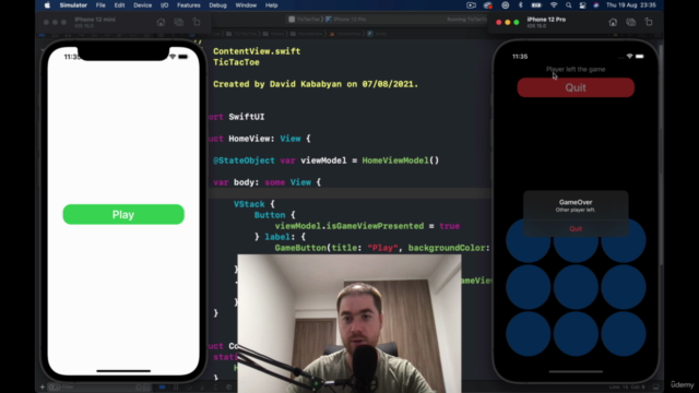 SwiftUI Tic Tac Toe Online Multiplayer Game for iOS 15, MVVM – Screenshot 4