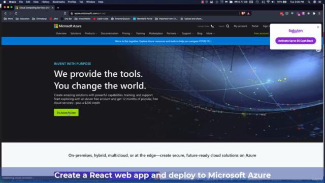 Deploy React App to Microsoft Azure – Screenshot 3