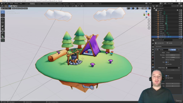 Blender : Débuter en modélisation 3D LowPoly | Cours complet – Screenshot 4