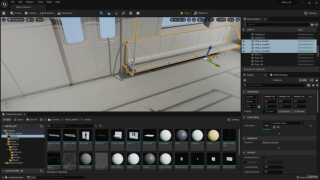 Creating a metro train interior in Unreal Engine 5 – Screenshot 2
