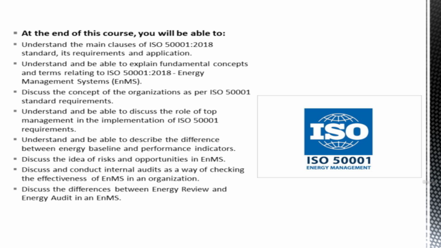 ISO 50001 (EnMS) Implementation and Internal Auditor Course – Screenshot 4