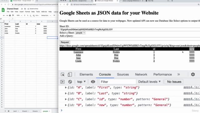 Google Sheets as JSON data for Web Pages JavaScript Fetch - Screenshot_03