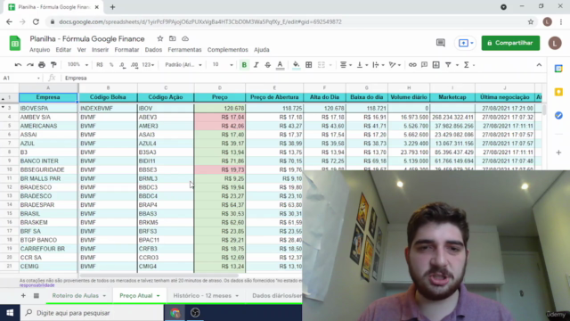 Investimentos com a fórmula Google Finance - Curso Completo – Screenshot 2