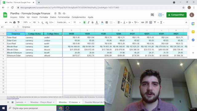 Investimentos com a fórmula Google Finance - Curso Completo – Screenshot 4