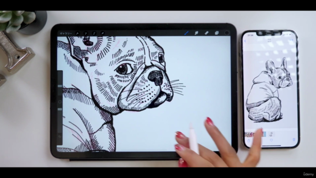 Procreateで「線画アート」の描き方伝授!初心者でも出来る、インクブラシでビンテージ感あるイラストを描く方法 – Screenshot 3