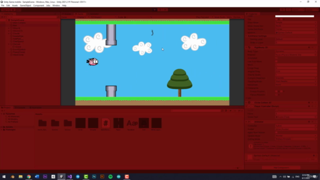 Create a Flappy Bird game on Android for Beginners/Unity& C# – Screenshot 1
