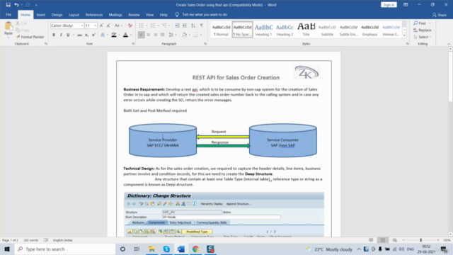 create sap sales order using rest api – Screenshot 1