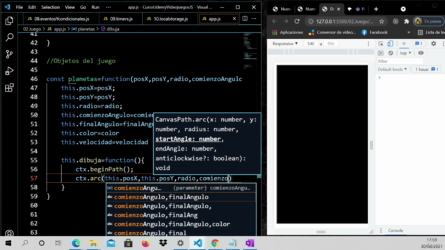 Videojuegos con Javascript y Canvas 2024 – Screenshot 1
