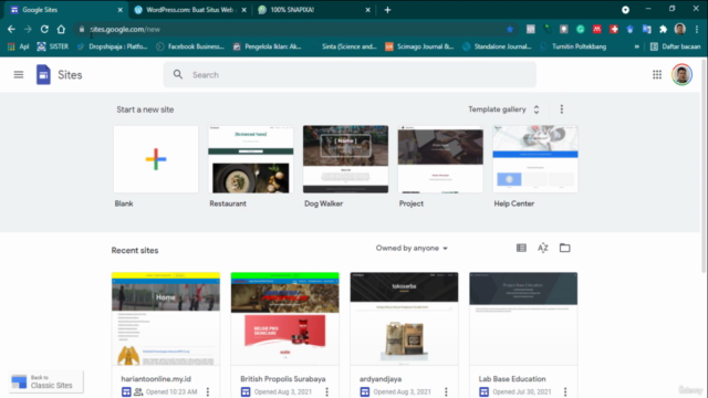 Membuat Web dan Landing Page dengan Google Sites – Screenshot 1