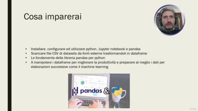 Corso pratico di Pandas e Python con esempi per data mining – Screenshot 1