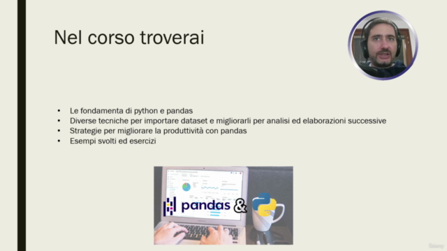 Corso pratico di Pandas e Python con esempi per data mining – Screenshot 2