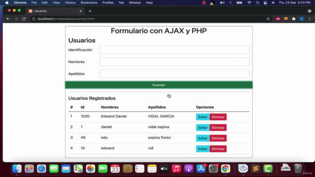 Formularios Php, Jquery, Ajax, MySQL, Bootstrap, DataTables – Screenshot 1