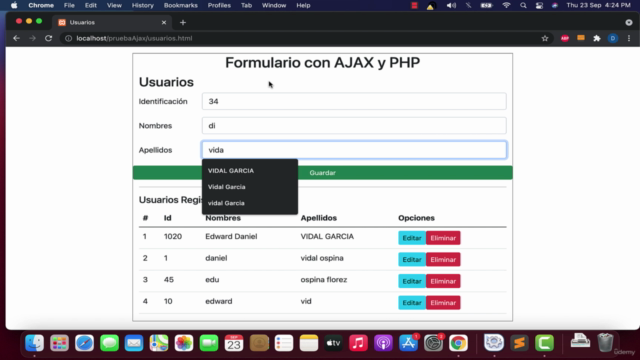 Formularios Php, Jquery, Ajax, MySQL, Bootstrap, DataTables – Screenshot 2