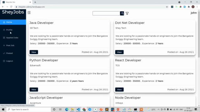 MERN Stack Job Portal App : React ,Redux ,Node ,Mongo 2021 - Screenshot_01