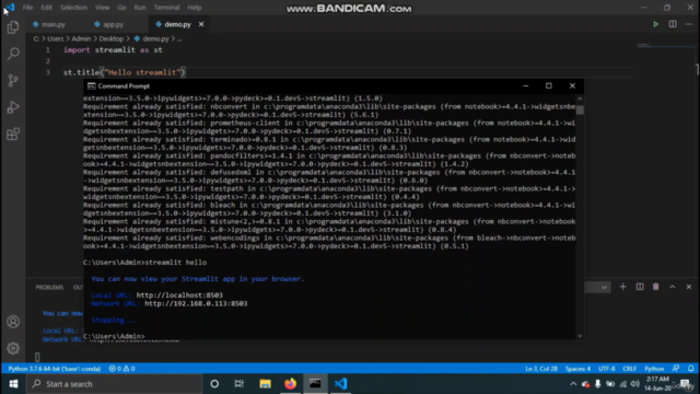 Basics of Streamlit – Screenshot 4