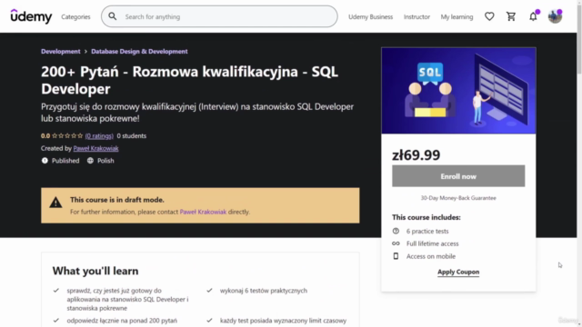 300+ Pytań - Rozmowa kwalifikacyjna dla SQL Developera – Screenshot 1