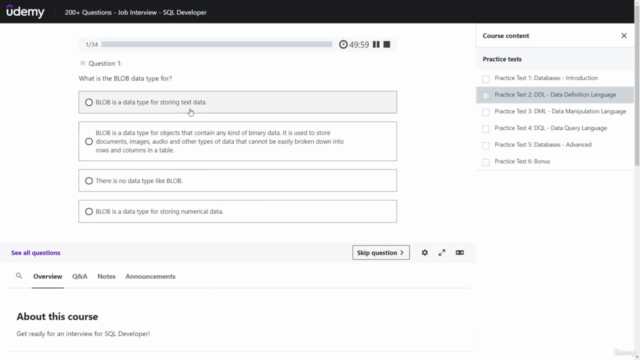 SQL Developer Certification: Test Your Skills with Tests – Screenshot 1