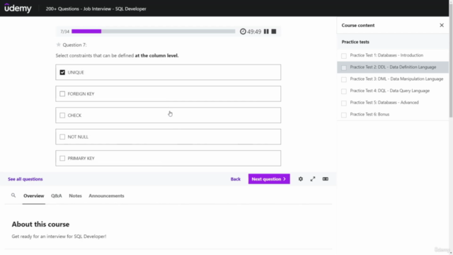 SQL Developer Certification: Test Your Skills with Tests – Screenshot 2