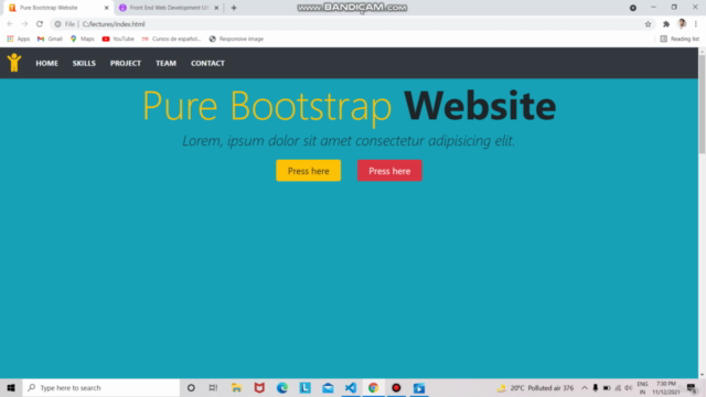 Create Responsive website using Html5 Css3 & Bootstrap 2022 – Screenshot 1
