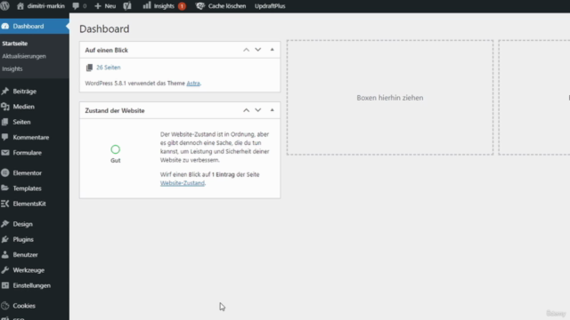 Wordpress Webseite für Online Marketing erstellen – Screenshot 1