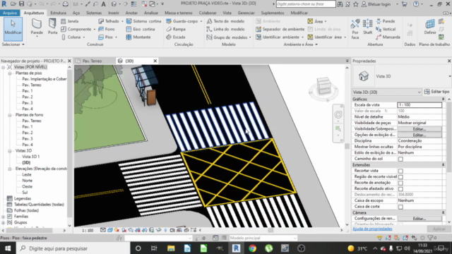 Praça publica projeto completo no Revit – Screenshot 1