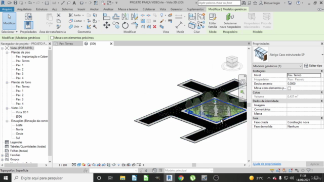 Praça publica projeto completo no Revit – Screenshot 3