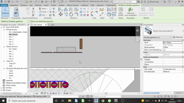 Praça publica projeto completo no Revit – Screenshot 4