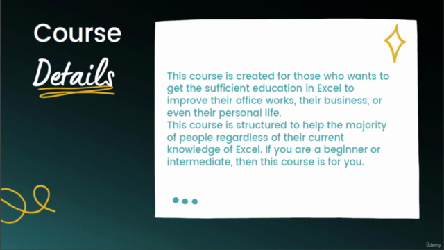 The Comprehensive Microsoft Excel Course for all (No VBA) – Screenshot 1
