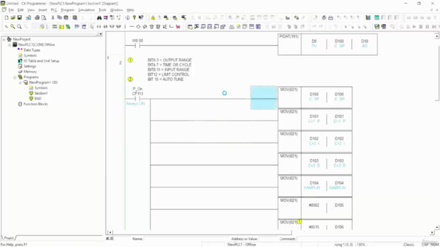Omron PLC PID Control (CX-Programmer) – Screenshot 2
