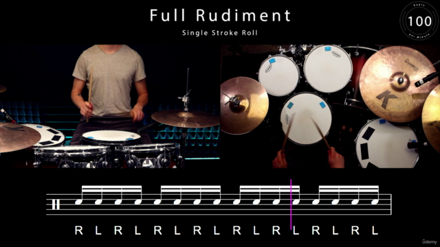 Single Stroke Roll | Beginner Rudiments | Drum Beats & Fills – Screenshot 1