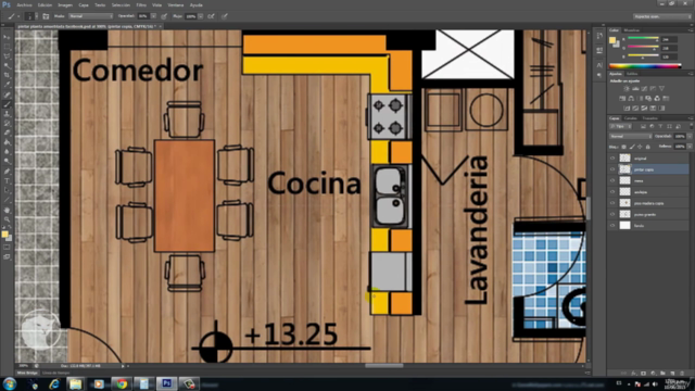 Pintar o colorear plantas arquitectonicas en photoshop – Screenshot 4