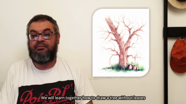 رسم شجرة بدون اوراق بألوان الخشب - English Subtitled – Screenshot 1
