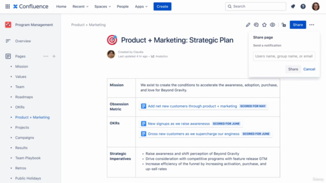 Collaborating in Agile and Software Projects with Confluence – Screenshot 1