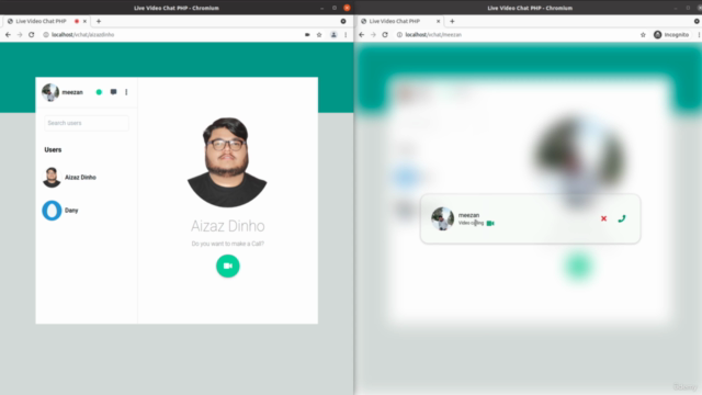 Create a Live Video Chat Application Using WebRTC, PHP, JS – Screenshot 2