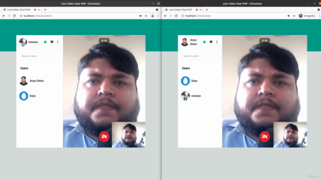 Create a Live Video Chat Application Using WebRTC, PHP, JS – Screenshot 3