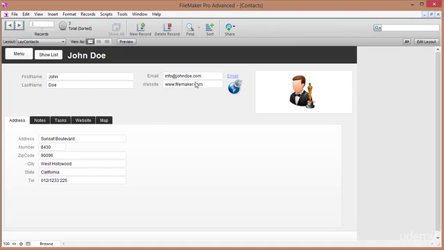 Filemaker Beginner Tutorial - contacts database - Screenshot_01