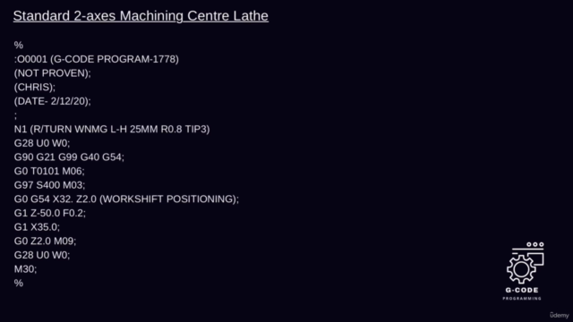 CNC Lathe Programming Using Fanuc G-Coding & M-Coding – Screenshot 1