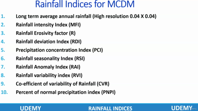 Rainfall Indices for MCDM models in ArcGIS: how and Why? – Screenshot 1