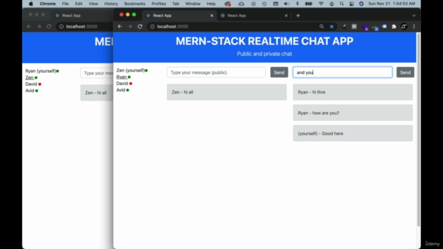 SocketIo React Node Public and Private Chat App – Screenshot 3