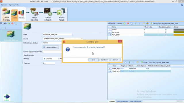 Minesched : Planification minière – Screenshot 3