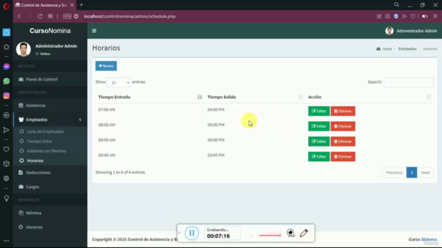 Sistemas Para Control de Nomina y Asistencia PHP, MySQL – Screenshot 3