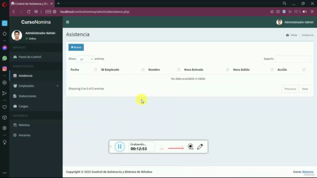 Sistemas Para Control de Nomina y Asistencia PHP, MySQL – Screenshot 4