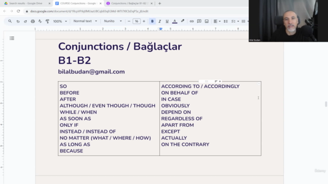 Conjunctions / Bağlaçlar B1-B2 (Türkçe anlatım) – Screenshot 1