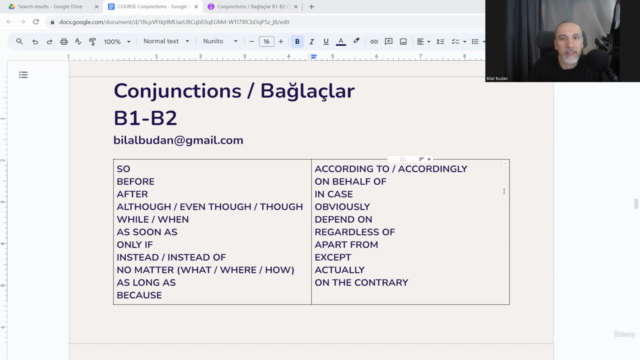 Conjunctions / Bağlaçlar B1-B2 (Türkçe anlatım) – Screenshot 2