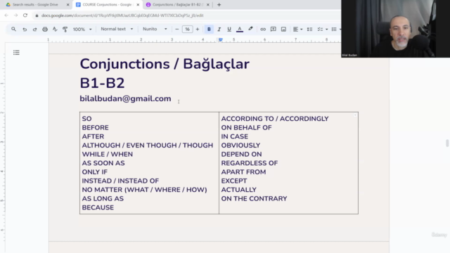 Conjunctions / Bağlaçlar B1-B2 (Türkçe anlatım) – Screenshot 4