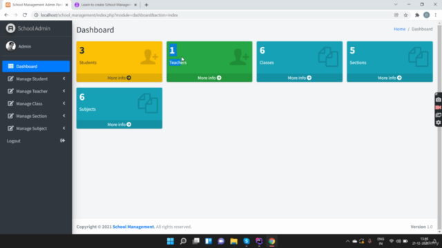 School Management Project in PHP – Screenshot 3