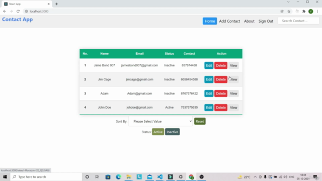 React Redux Firebase Authentication with CRUD Application – Screenshot 1