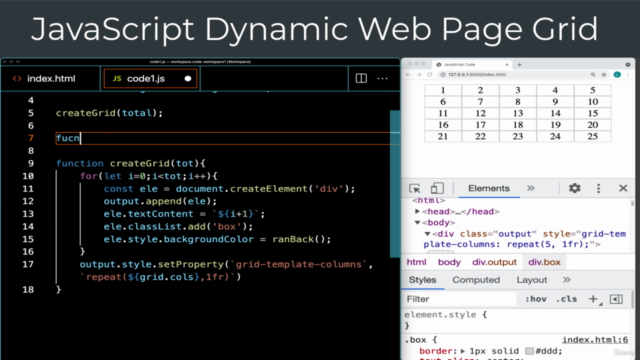 Dynamic JavaScript WebPages DOM CSSGrid Create Page Elements - Screenshot_01
