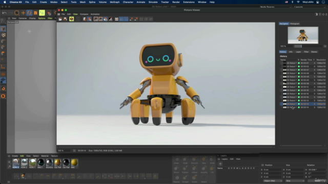 3D Character Creation in Cinema 4D: Modeling a Spider Robot – Screenshot 3